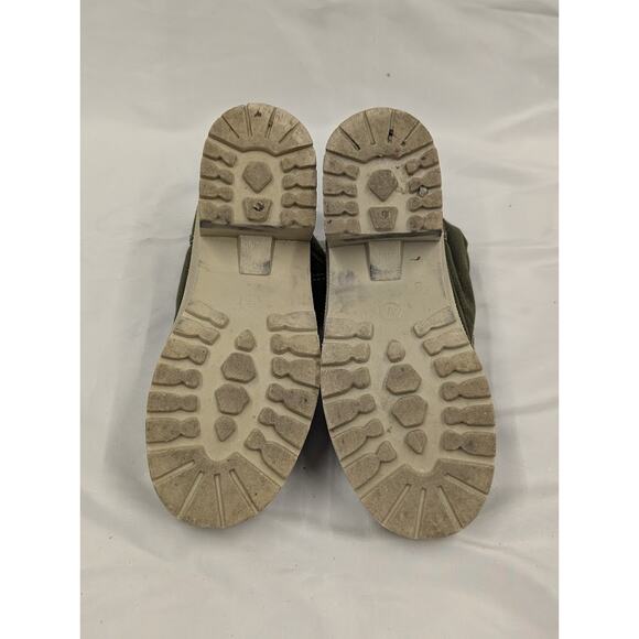 On Your Feet Women's Army Green Canvas Ankle Boots Lace Up Chunky y2k Shoes 7.5 - Picture 8 of 10